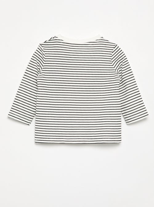 T-shirt de jersey às riscas de manga comprida - Kiabi T-shirt de jersey às riscas de manga comprida - Kiabi