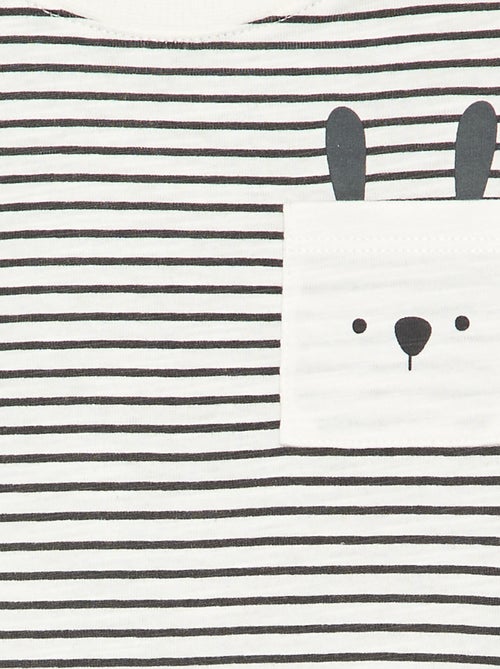 T-shirt de jersey às riscas de manga comprida - Kiabi T-shirt de jersey às riscas de manga comprida - Kiabi