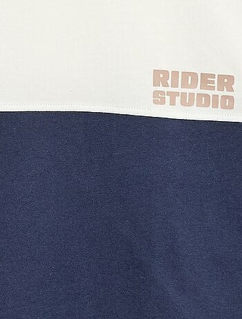 T-shirt de jersey de manga comprida com efeito colorblock