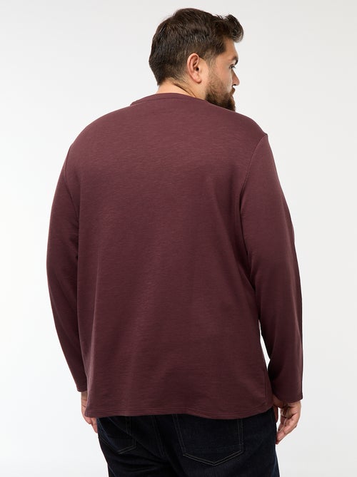 T-shirt de jersey de manga comprida com gola tunisina - Kiabi