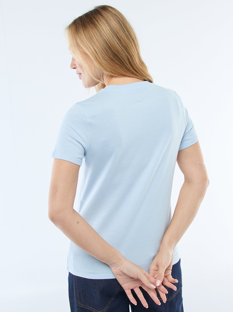 T-shirt de jersey de manga curta Azul - Kiabi