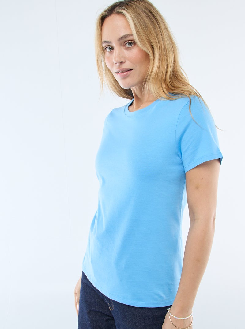 T-shirt de jersey de manga curta Azul - Kiabi