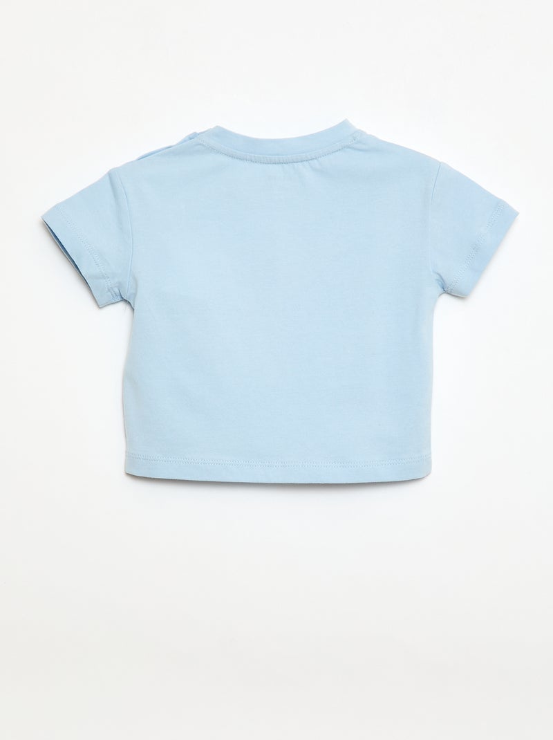 T-shirt de jersey de manga curta com nós fantasia Azul - Kiabi