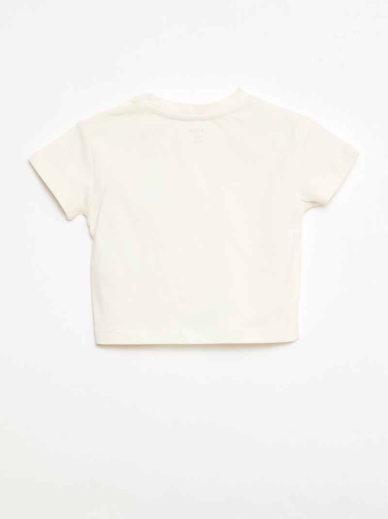 T-shirt de jersey de manga curta com nós fantasia Branco - Kiabi