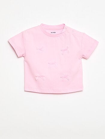 T-shirt de jersey de manga curta com nós fantasia