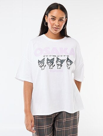 T-shirt de jersey de manga curta 'Kuromi'