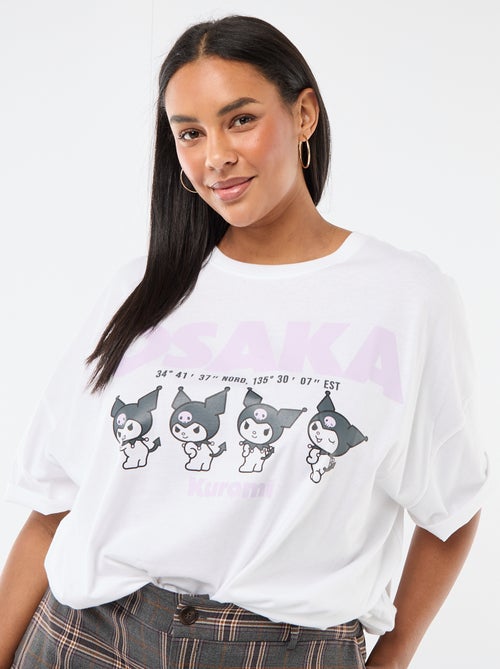 T-shirt de jersey de manga curta 'Kuromi' - Kiabi