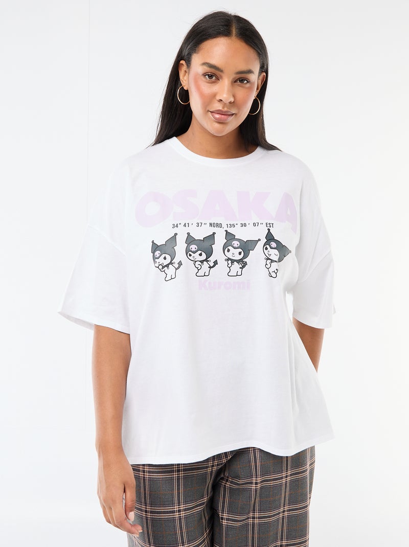 T-shirt de jersey de manga curta 'Kuromi' Branco - Kiabi