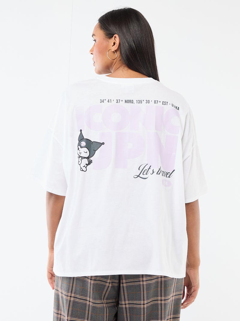 T-shirt de jersey de manga curta 'Kuromi' Branco - Kiabi