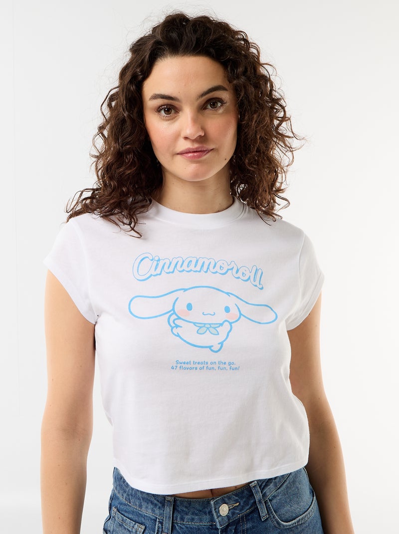 T-shirt de jersey "Hello Kitty" de manga curta Branco - Kiabi