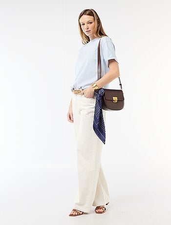 T-shirt de jersey liso com mangas curtas