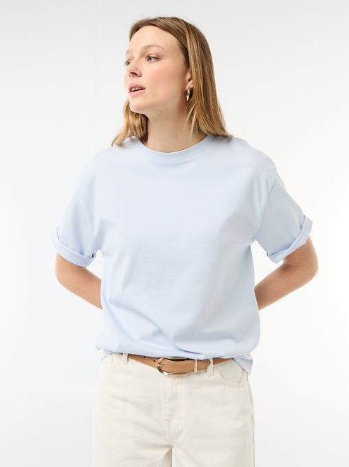 T-shirt de jersey liso com mangas curtas - Kiabi T-shirt de jersey liso com mangas curtas - Kiabi