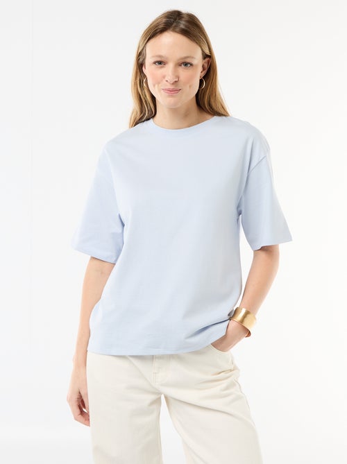 T-shirt de jersey liso com mangas curtas - Kiabi T-shirt de jersey liso com mangas curtas - Kiabi