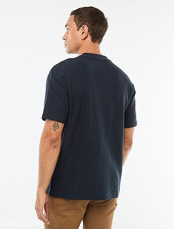 T-shirt de malha com gola em bico