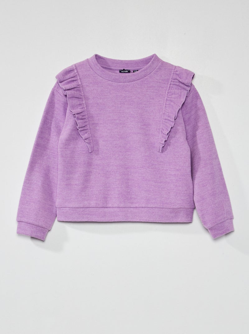 T-shirt de malha com gola redonda Violeta - Kiabi