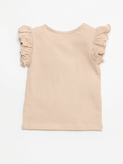 T-shirt de malha com mangas curtas com folhos - Kiabi