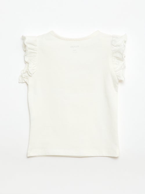 T-shirt de malha com mangas curtas com folhos - Kiabi