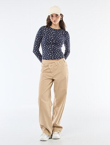 T-shirt de malha com padrão floral