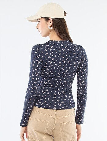 T-shirt de malha com padrão floral