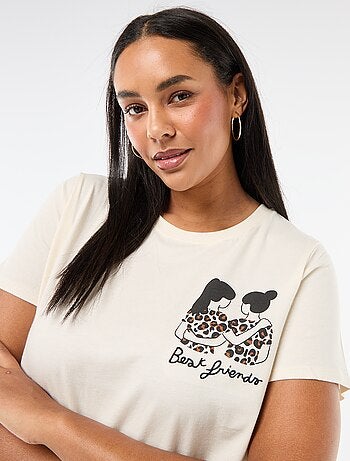 T-shirt de malha de manga curta 'Agathe Sorlet x Kiabi' - Dia dos Namorados