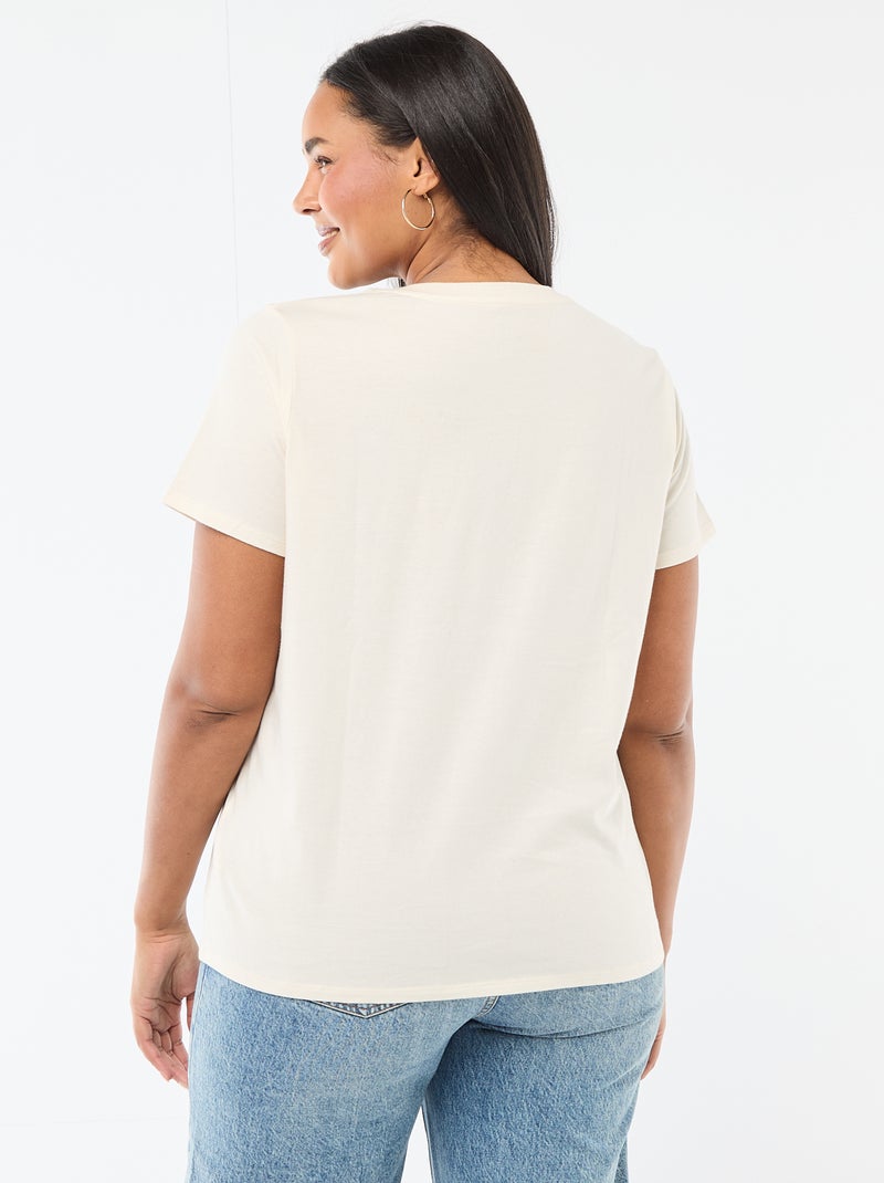 T-shirt de malha de manga curta 'Agathe Sorlet x Kiabi' - Dia dos Namorados Branco - Kiabi