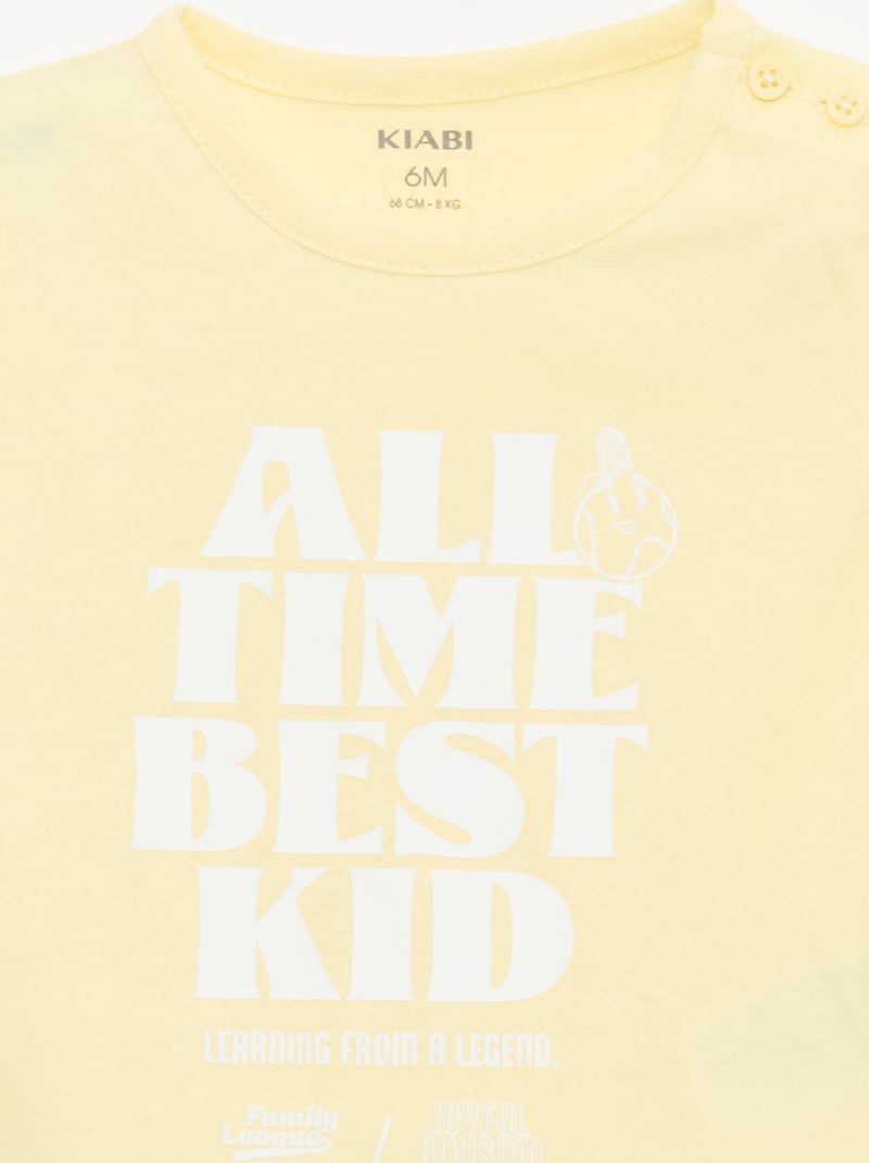 T-shirt de malha de manga curta Amarelo - Kiabi