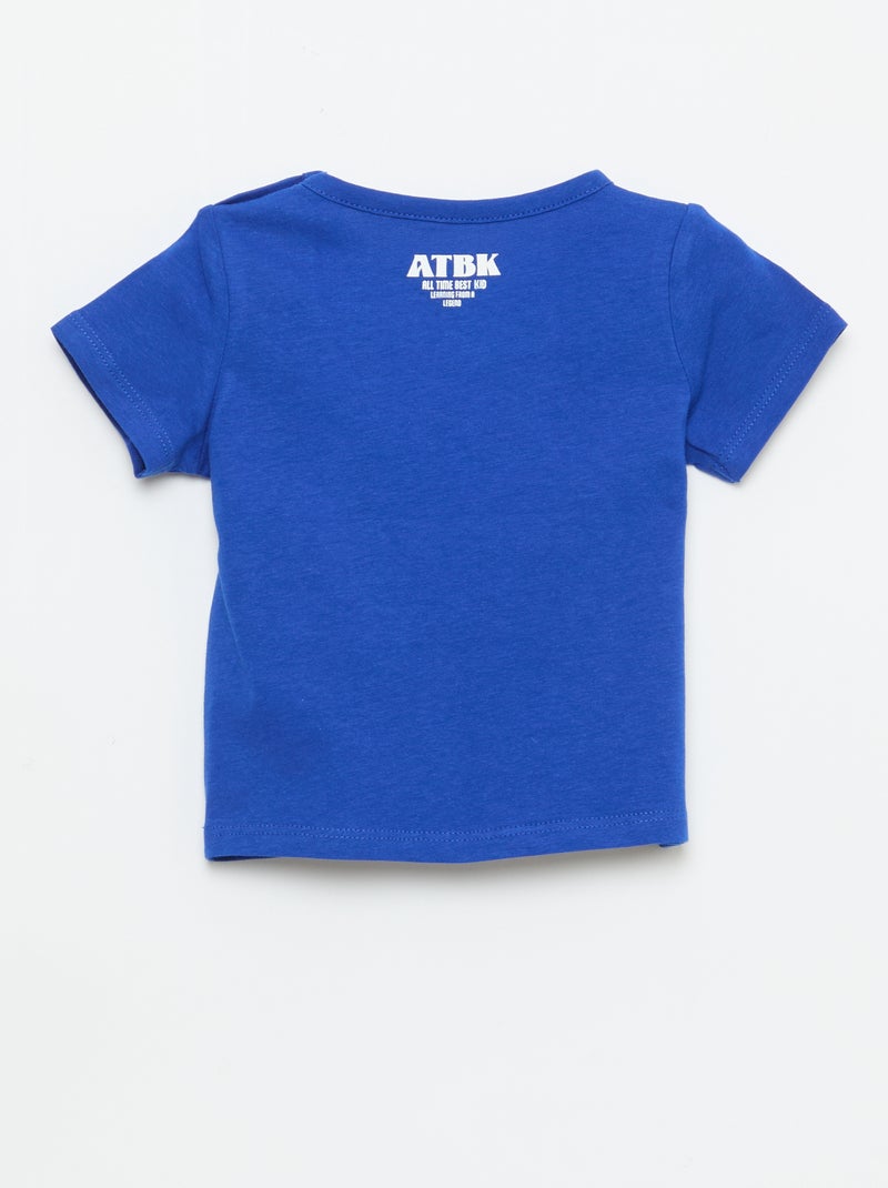 T-shirt de malha de manga curta Azul - Kiabi