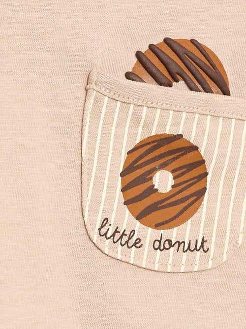 T-shirt de malha de manga curta com bolso no peito estampado - Kiabi