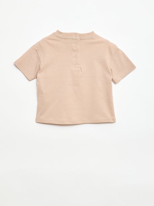 T-shirt de malha de manga curta com bolso no peito estampado - Kiabi