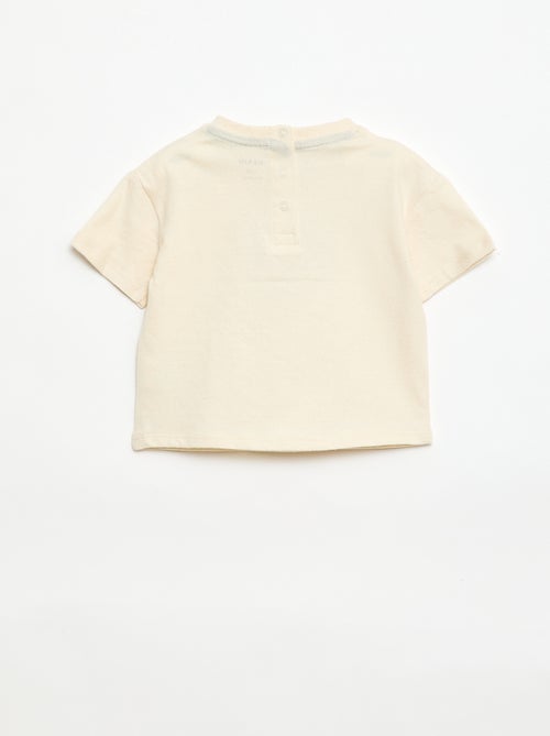 T-shirt de malha de manga curta com bolso no peito estampado - Kiabi