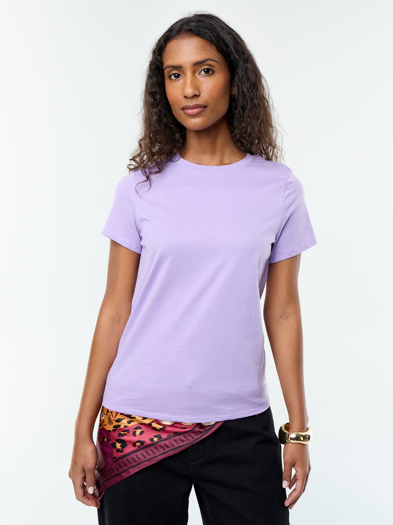 T-shirt de malha de manga curta Violeta - Kiabi