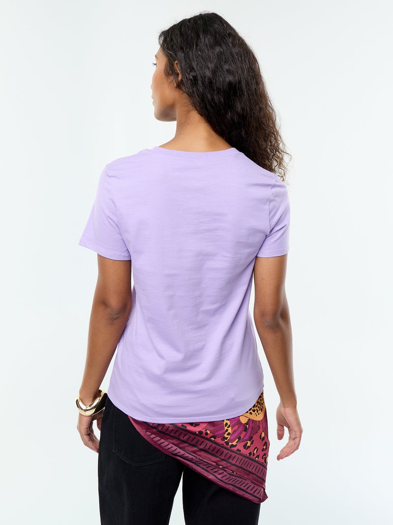 T-shirt de malha de manga curta Violeta - Kiabi