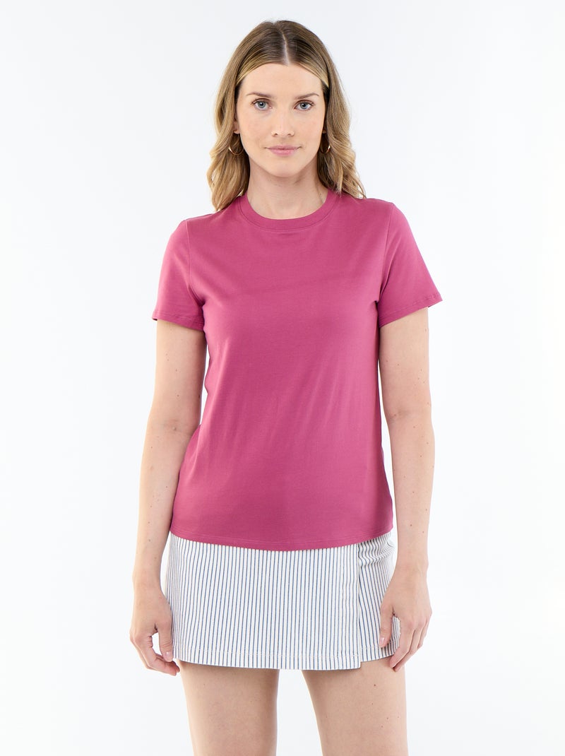 T-shirt de malha de manga curta Violeta - Kiabi