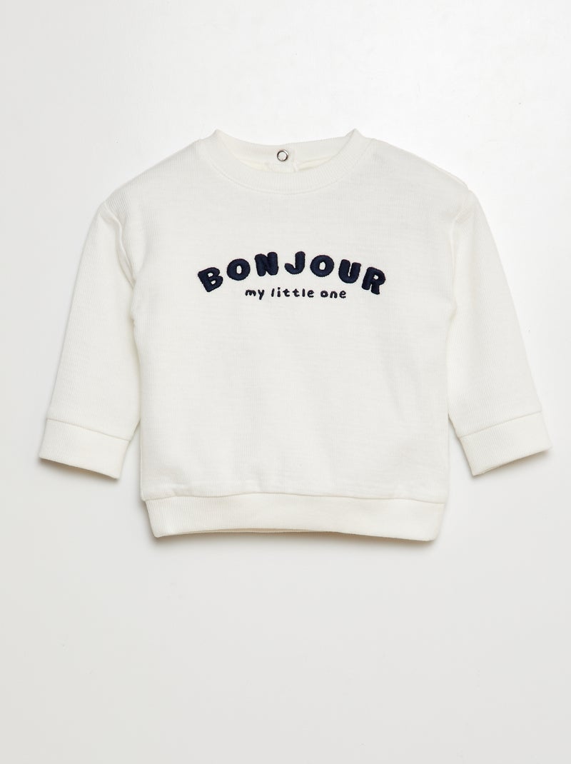 T-shirt de malha interlock BRANCO - Kiabi