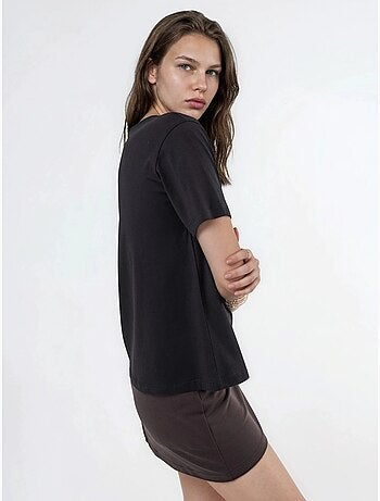 T-shirt de malha lisa com decote em v busem