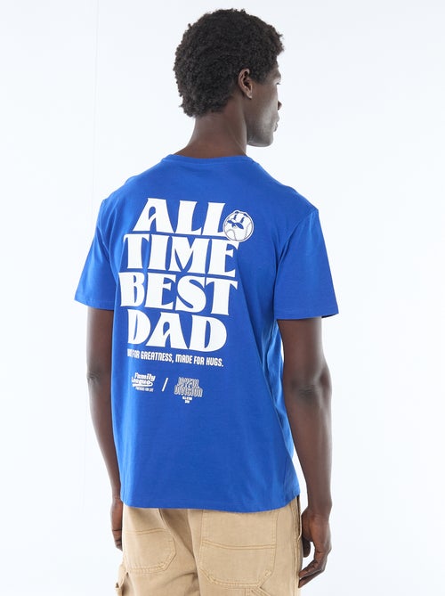 T-shirt de malha manga curta estampado frente e verso - Kiabi