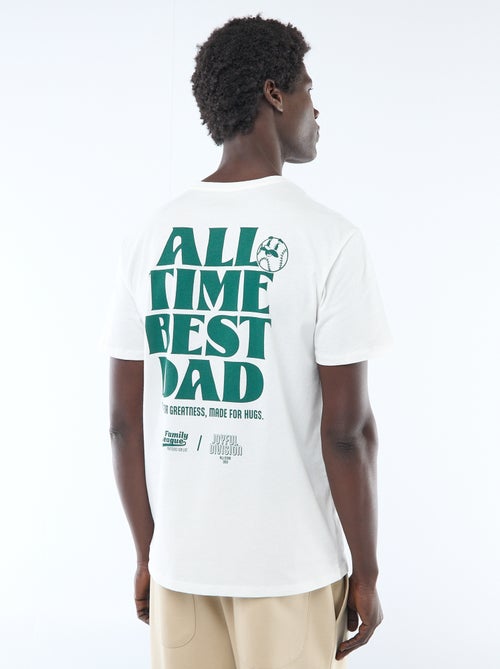 T-shirt de malha manga curta estampado frente e verso - Kiabi