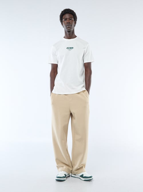 T-shirt de malha manga curta estampado frente e verso - Kiabi