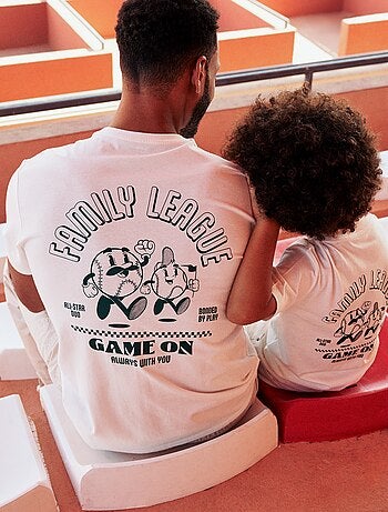 T-shirt de malha manga curta estampado frente e verso