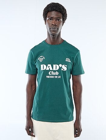 T-shirt de malha manga curta estampado frente e verso