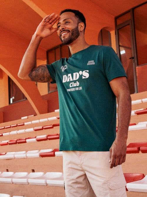 T-shirt de malha manga curta estampado frente e verso - Kiabi