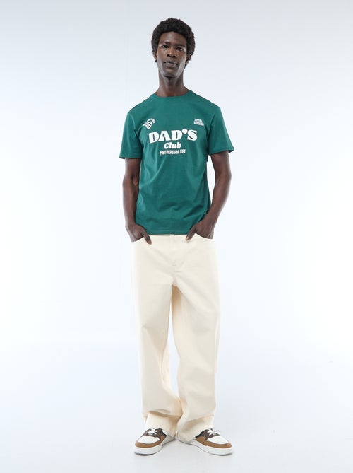 T-shirt de malha manga curta estampado frente e verso - Kiabi