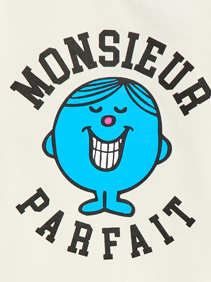 T-shirt de malha 'Monsieur Madame' em algodão Branco - Kiabi