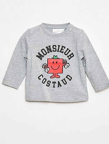 T-shirt de malha 'Monsieur Madame' em algodão