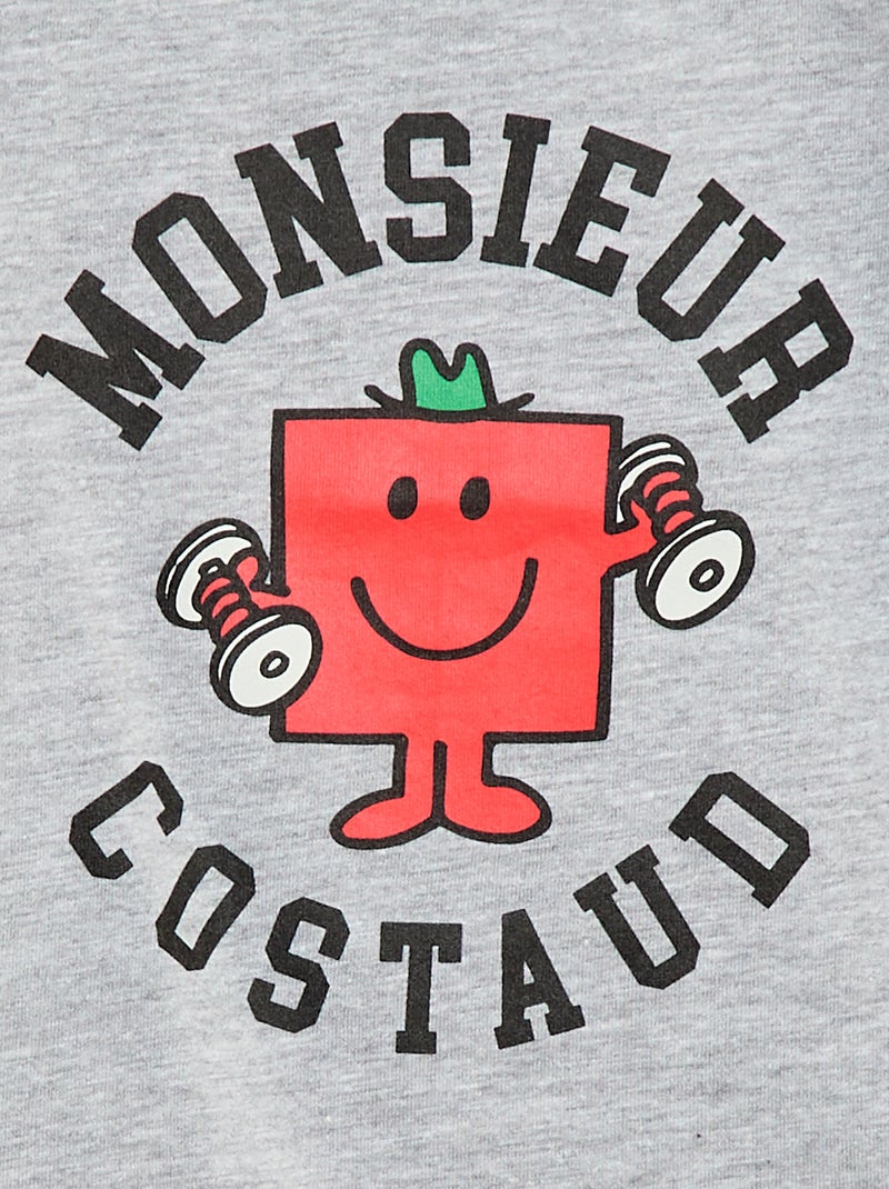 T-shirt de malha 'Monsieur Madame' em algodão Cinza - Kiabi