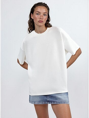 T-shirt de malha oversized com gola redonda e toque de modal hiccup