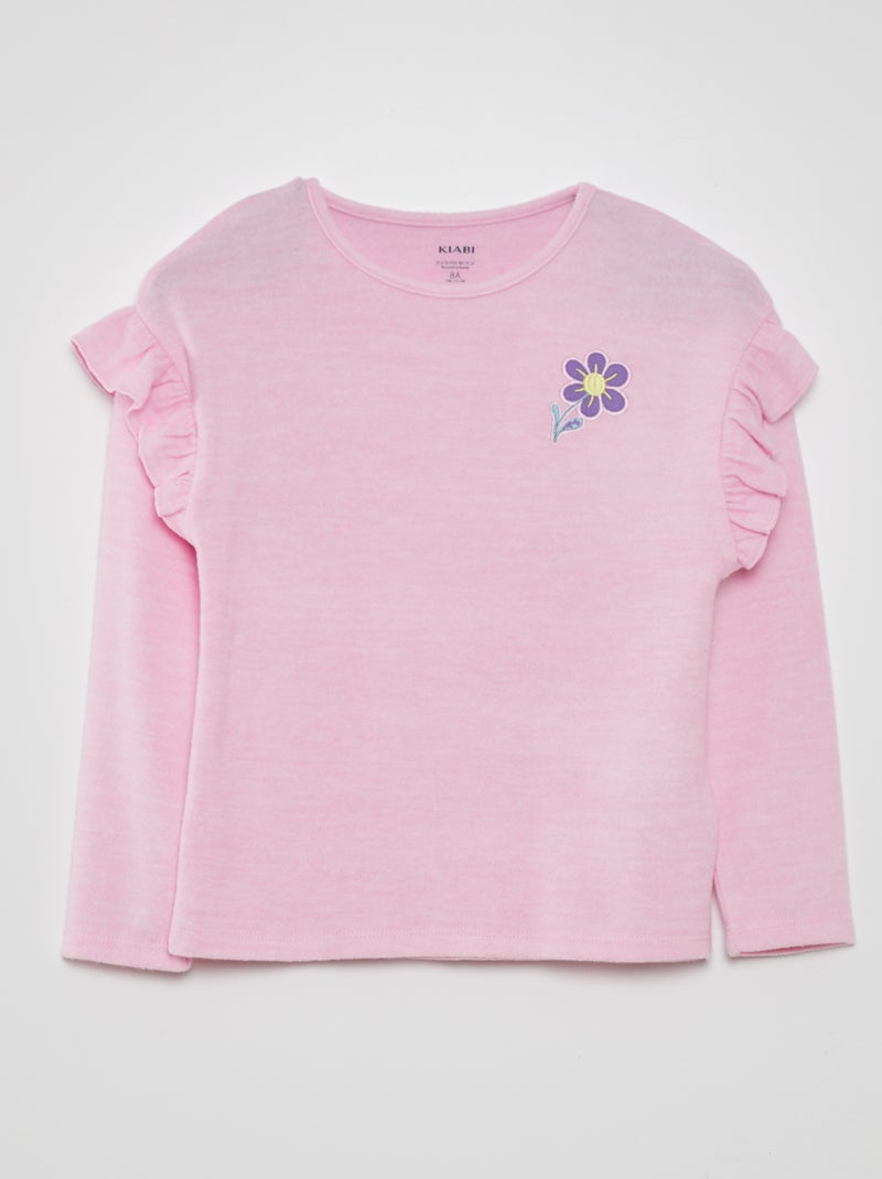 T-shirt de malha peluche ROSA - Kiabi