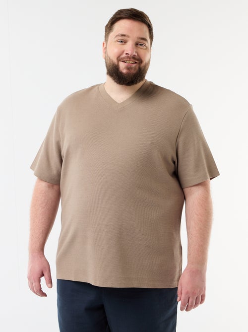 T-shirt de malha piqué de manga curta - Kiabi