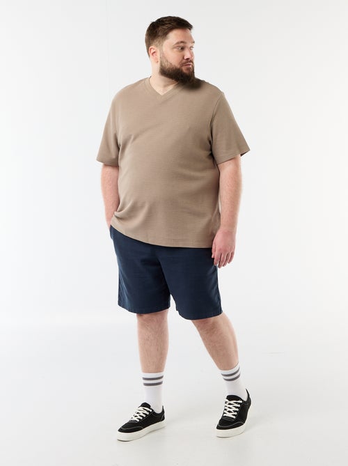 T-shirt de malha piqué de manga curta - Kiabi