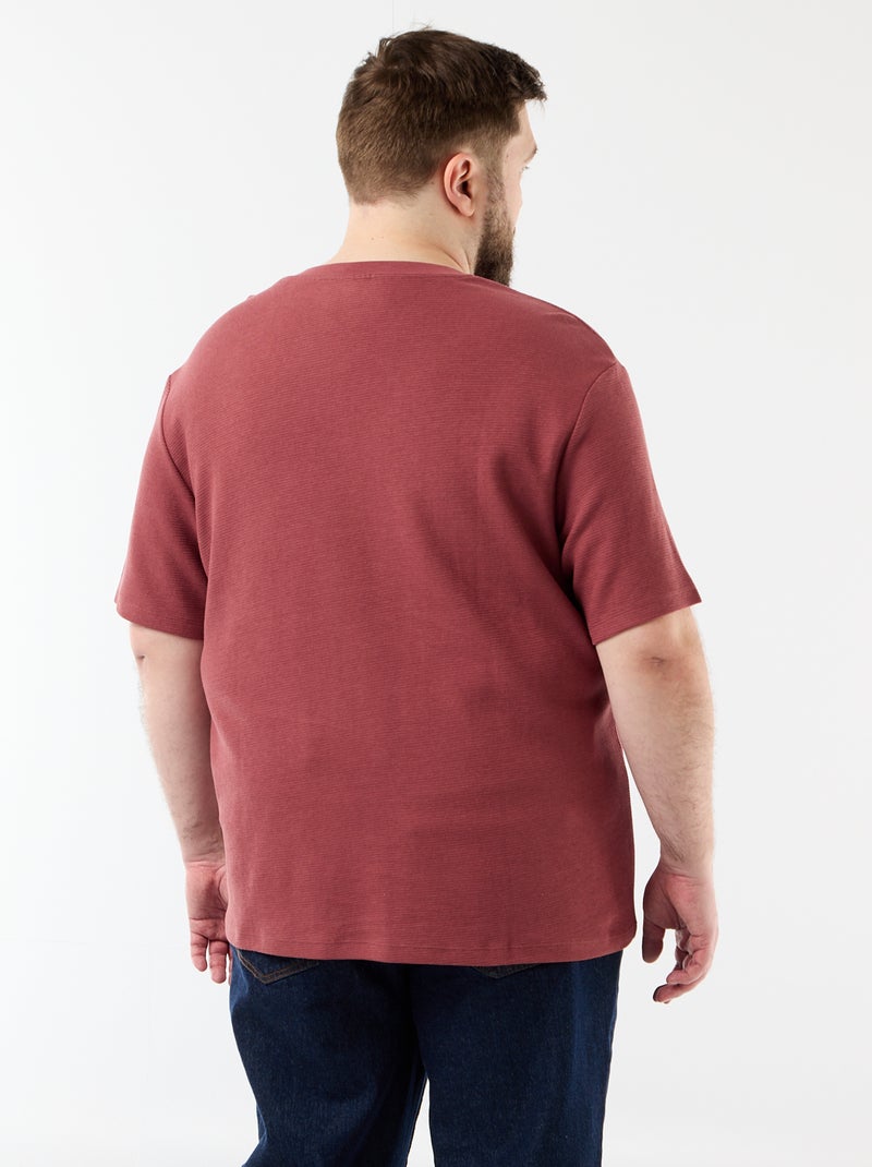 T-shirt de malha piqué de manga curta Vermelho - Kiabi
